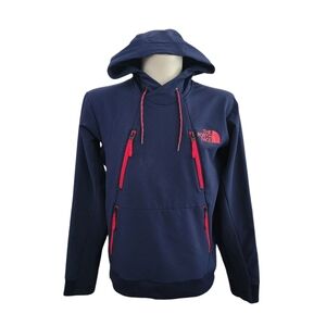 The North Face Mens Tekno Pullover Hoodie Navy Red S